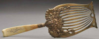 Ivory handle, gold wash asparagus fork, CA1888